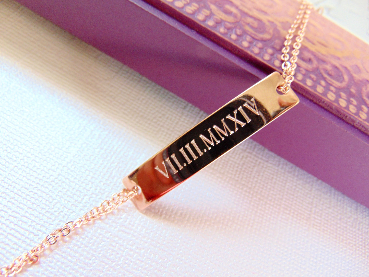 Rose gold Name Plate Bar Bracelet, Personalized Initial LOVE Bracelet