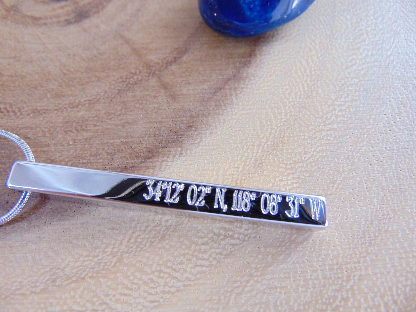 Vertical cuboid bar necklace, Personalized bar pendant