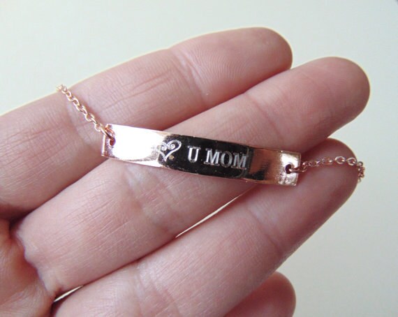Personalized engraving on Rose Gold Bracelet