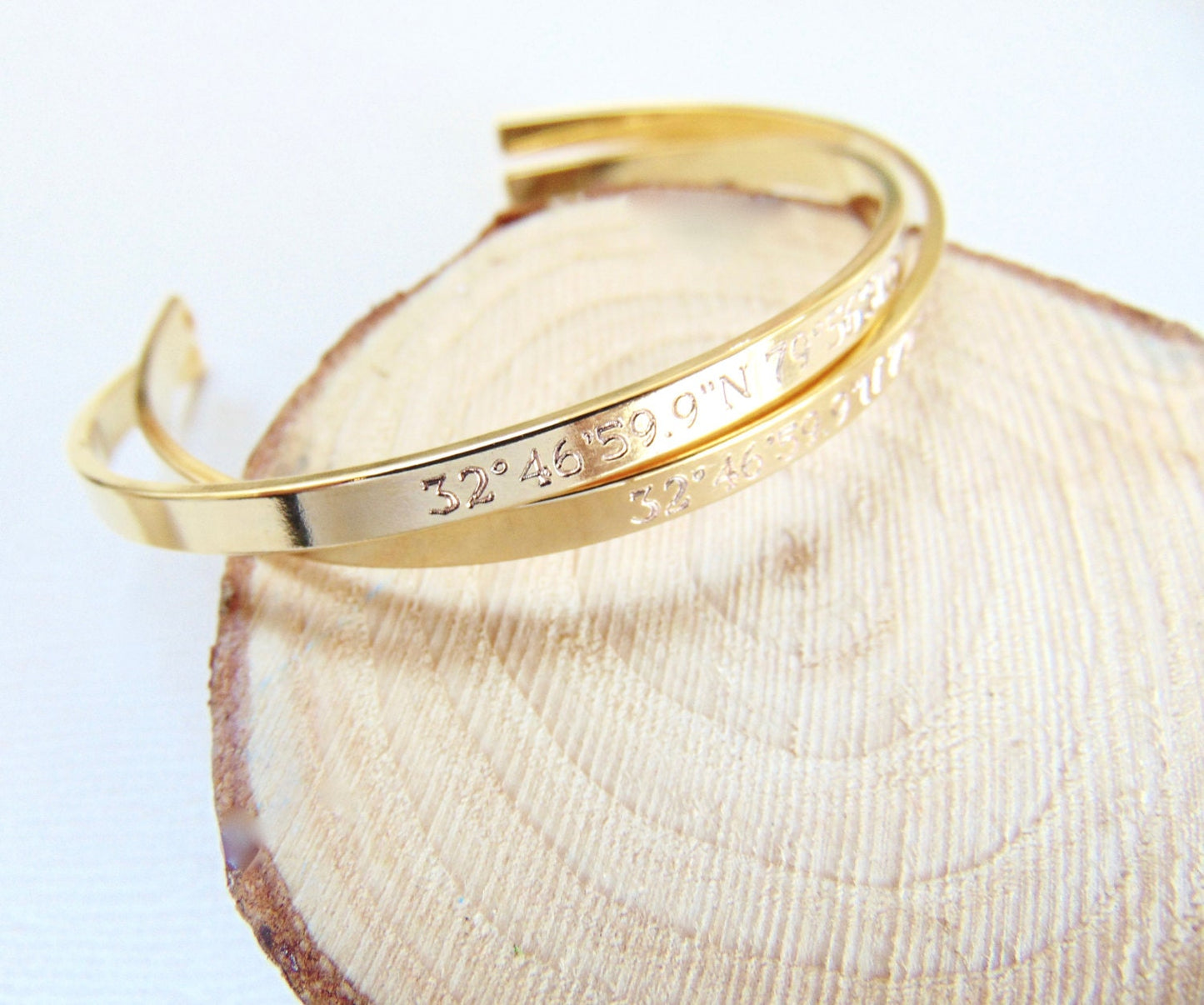 Personalized engraved cuff Bracelet in gold, silver, rose gold - choose your mantra