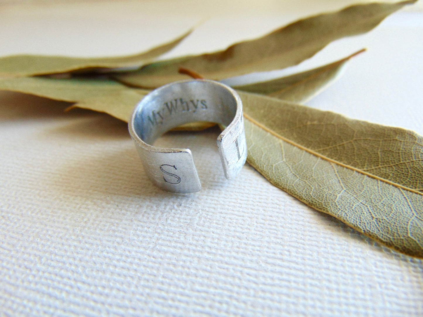 Initial Ring, Secret message ring, custom name ring, adjustable ring Personalized Stamped Ring spiritual & Inspirational Quote jewelry