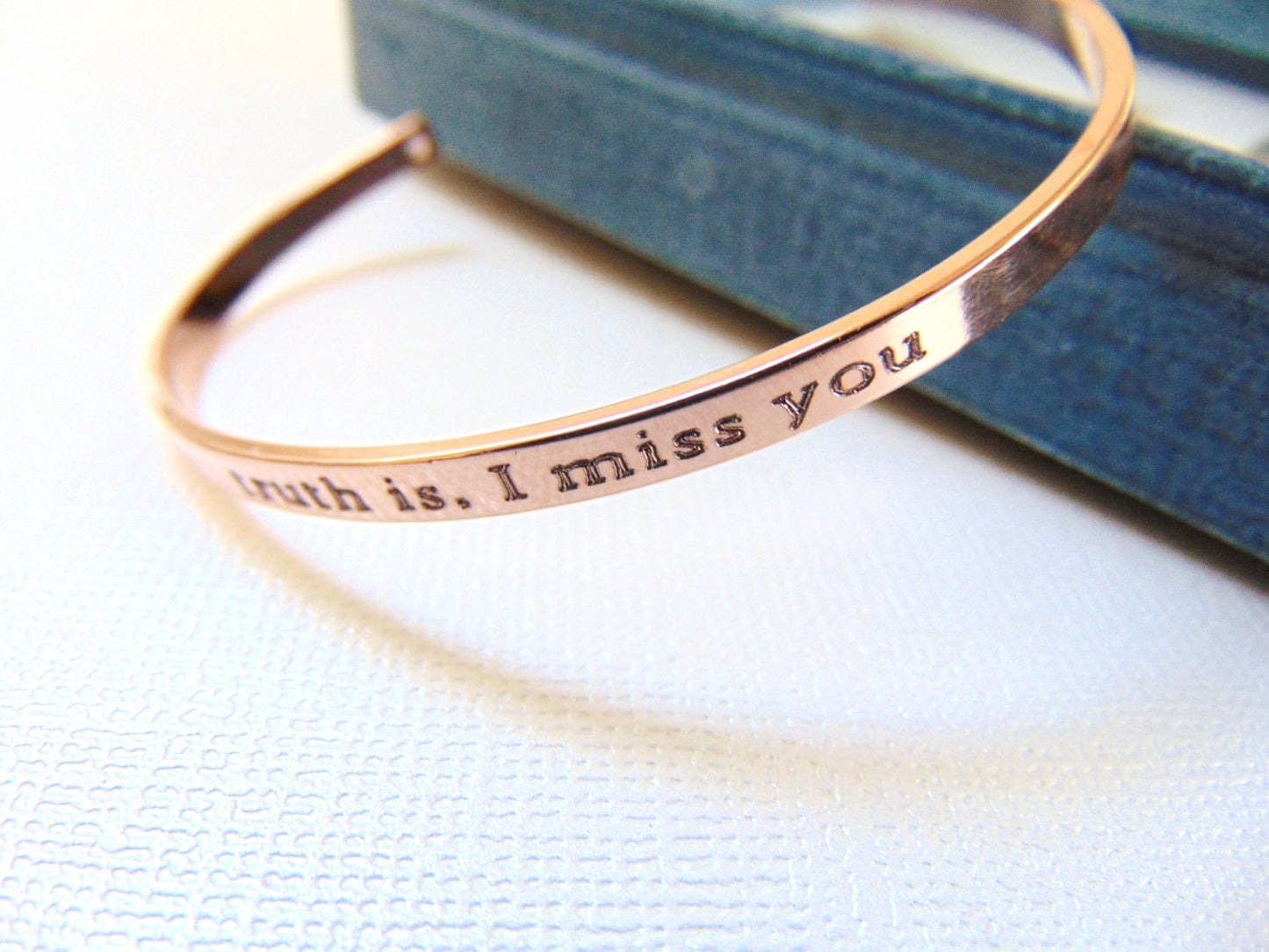 Custom engraved message on Gold/Rose Gold/Silver Cuff Bracelet