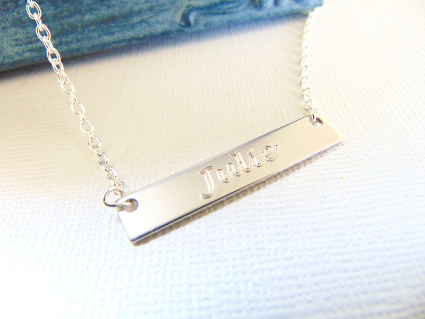 Custom Nameplate Bar necklace, personalized engraved name Jewelry