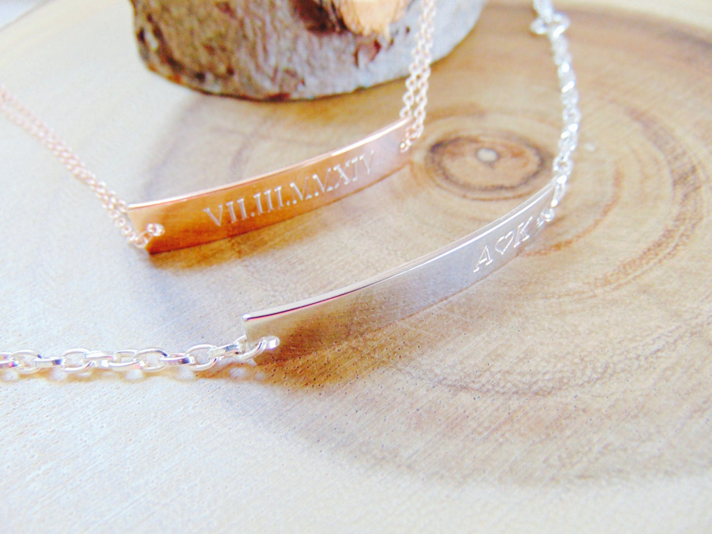 Rose gold Name Plate Bar Bracelet, Personalized Initial LOVE Bracelet