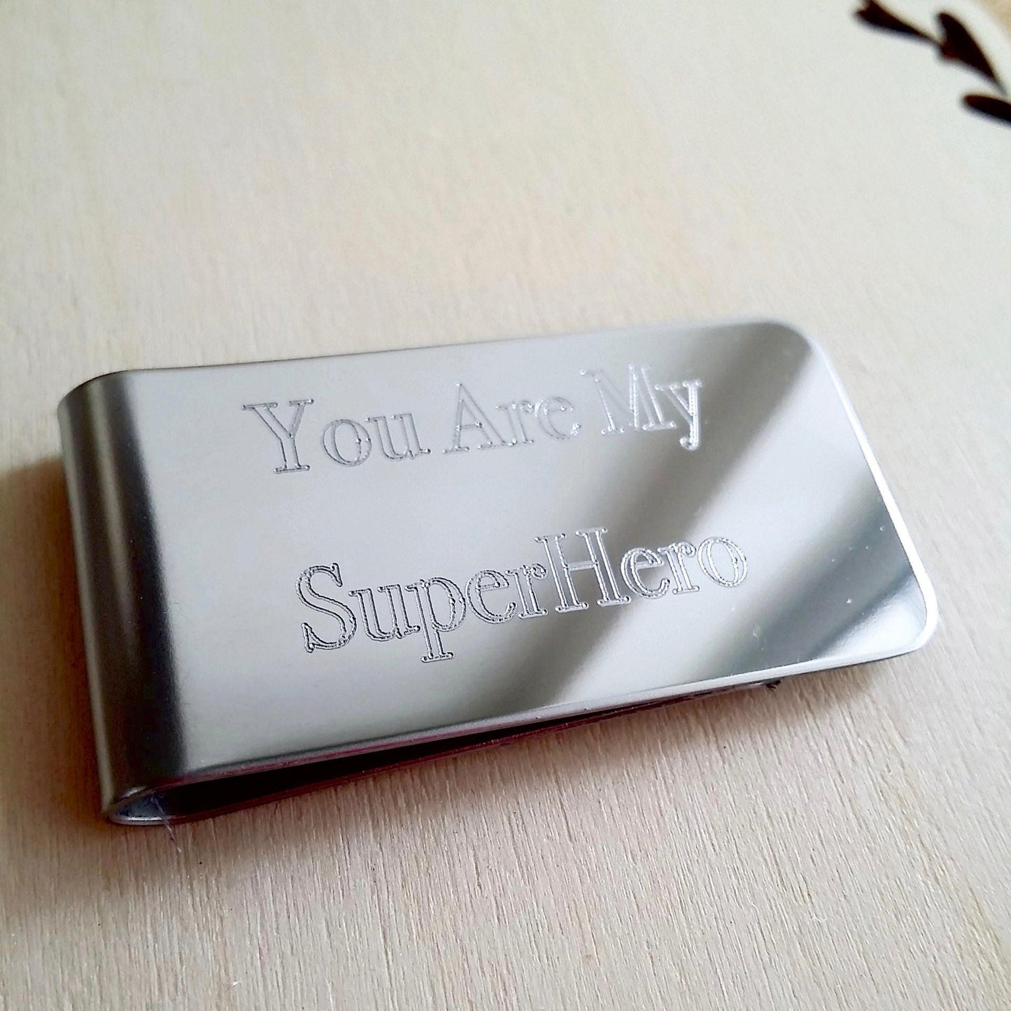 Actual handwriting Engraved on Money clip, Personalized gift for men