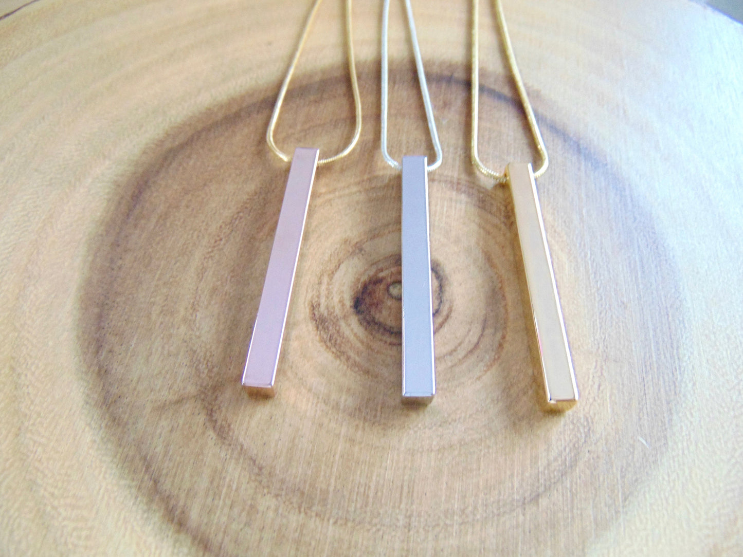 Coordinates cuboid necklace, 4 sided Vertical bar, personalized GPS location, Customized longitude latitude