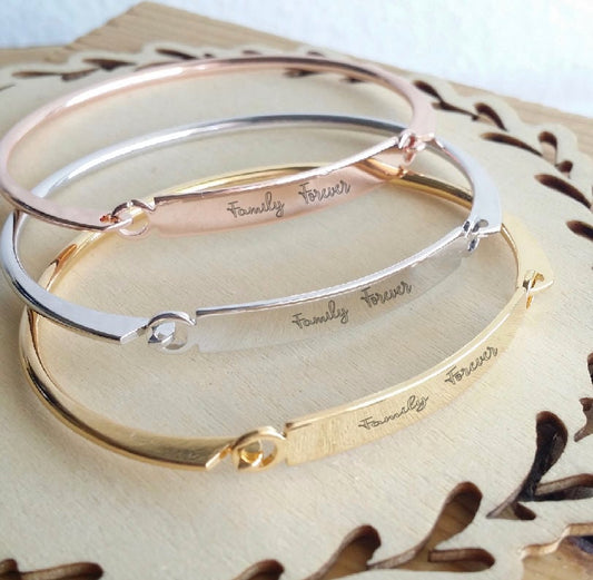 Actual Handwriting bangle, handwritten engraved bar bracelet, signature cuff