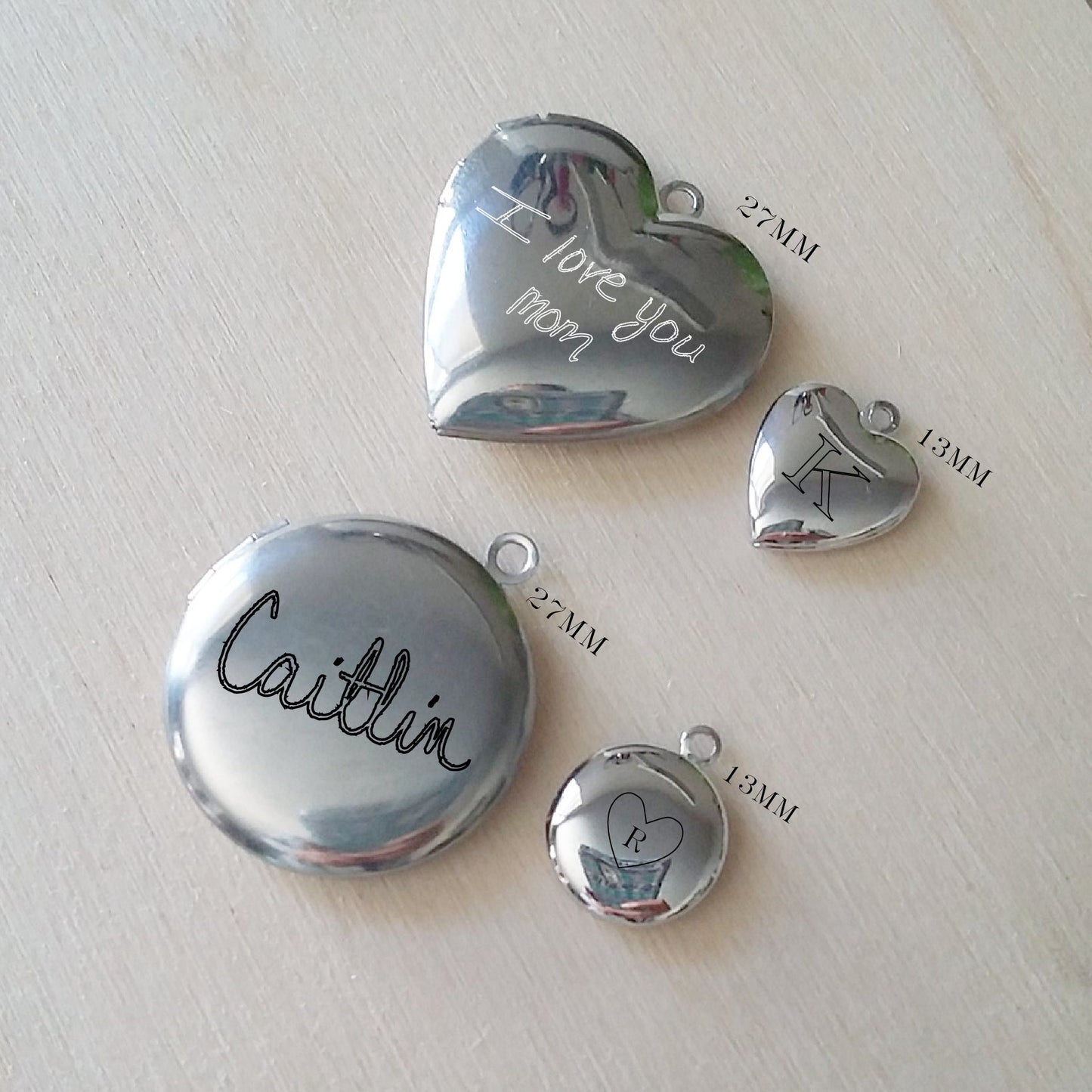 Handwritten Heart locket necklace, Customized engraved pendant