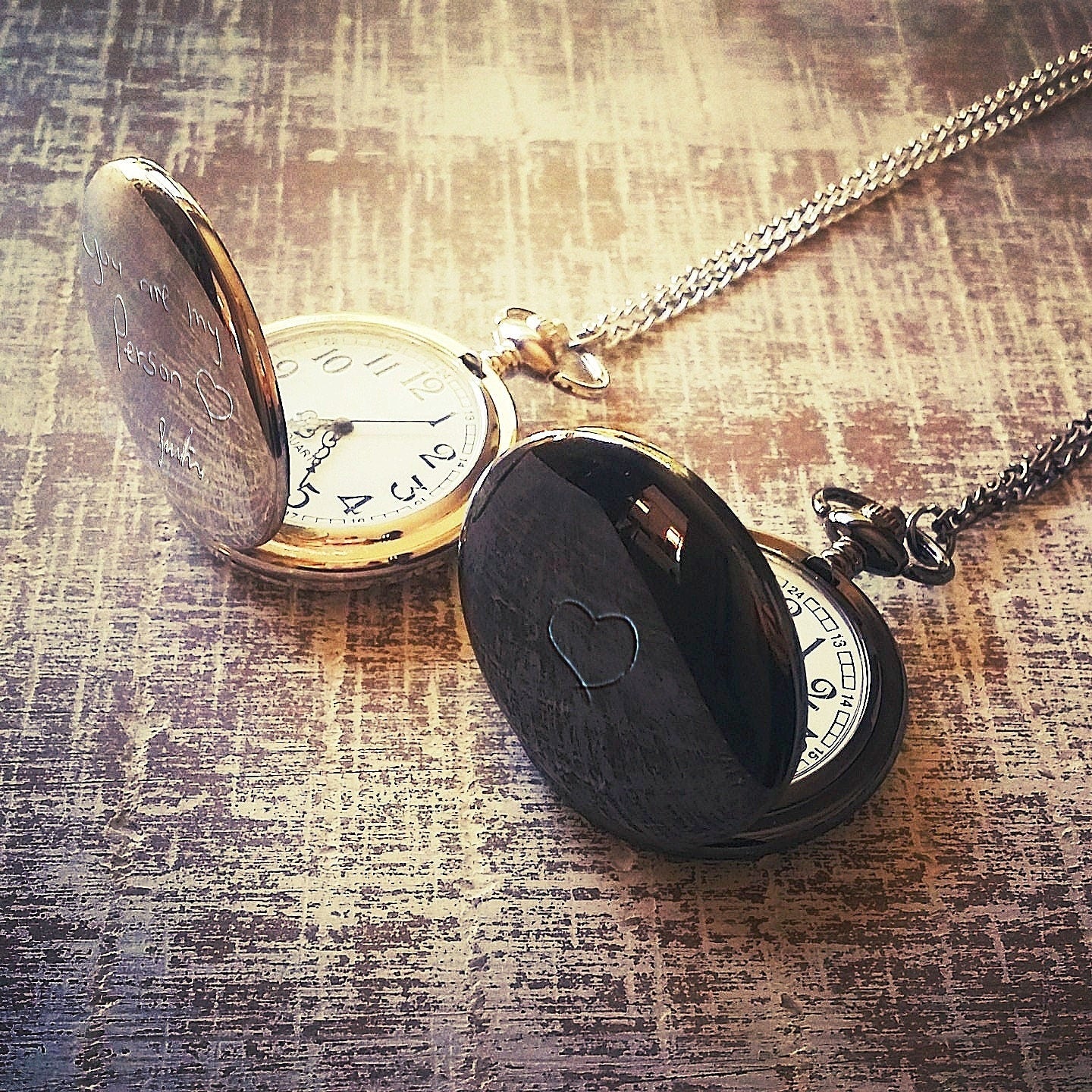 Pocket watch with engraved Handwriting , monogram watch, personalized Men's gift