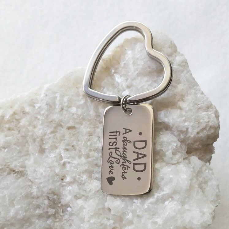 Keychain for dad, heart key holder
