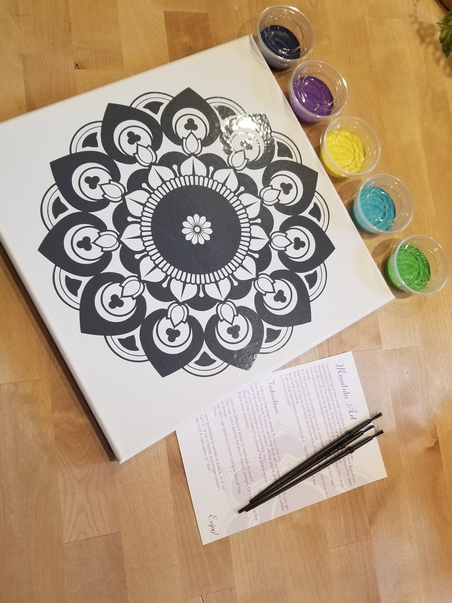 Kit de mandala de bricolaje, kit de pintura de bricolaje, kit de regalo de bricolaje personalizado, mandala de meditación, anfitrión de un kit de fiesta, kit de mandala de bricolaje para adolescentes/adultos