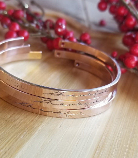 Personalized Handwriting bracelet, Custom handwritten cuff