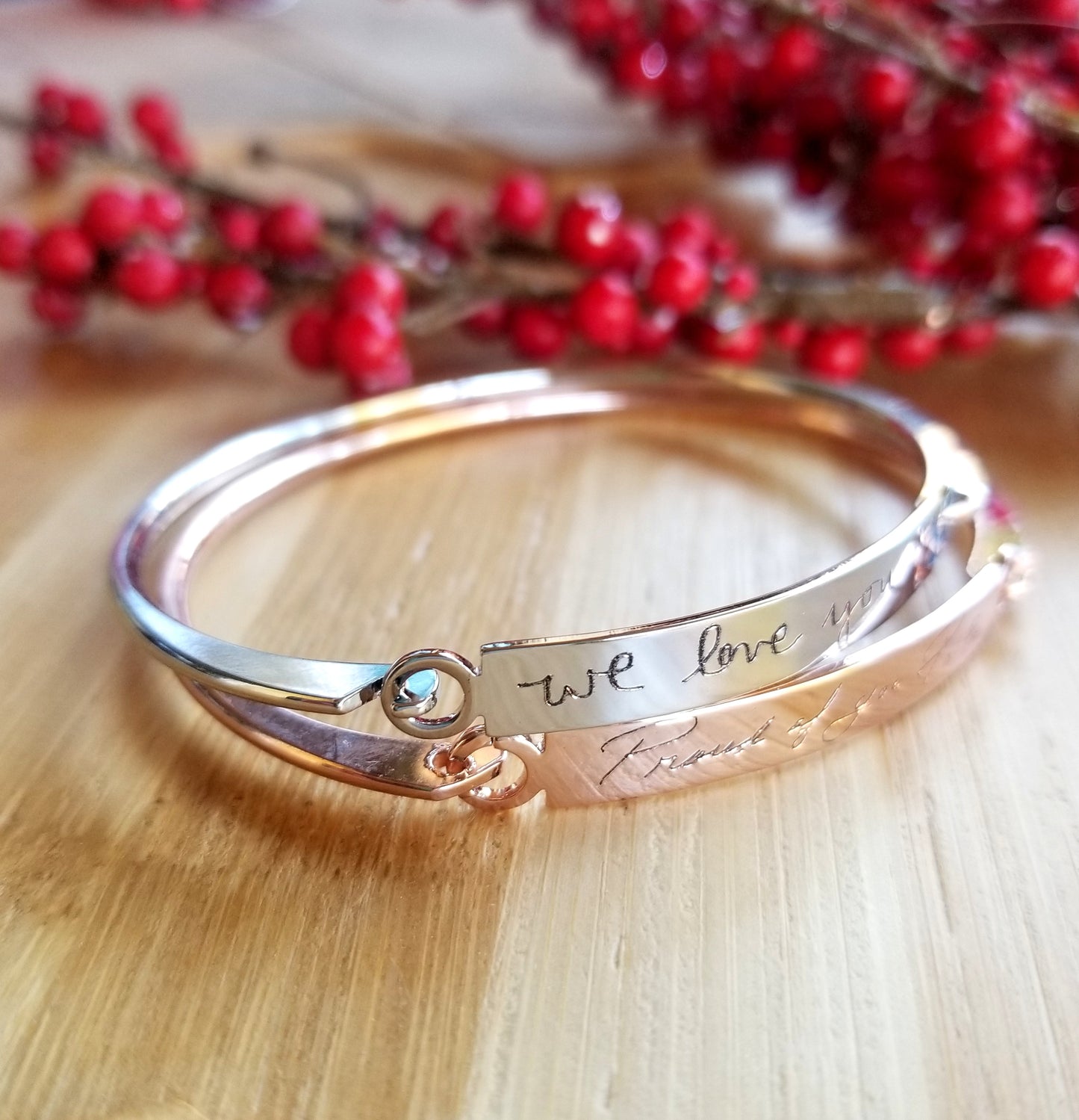 Actual Handwriting bangle, handwritten engraved bar bracelet, signature cuff