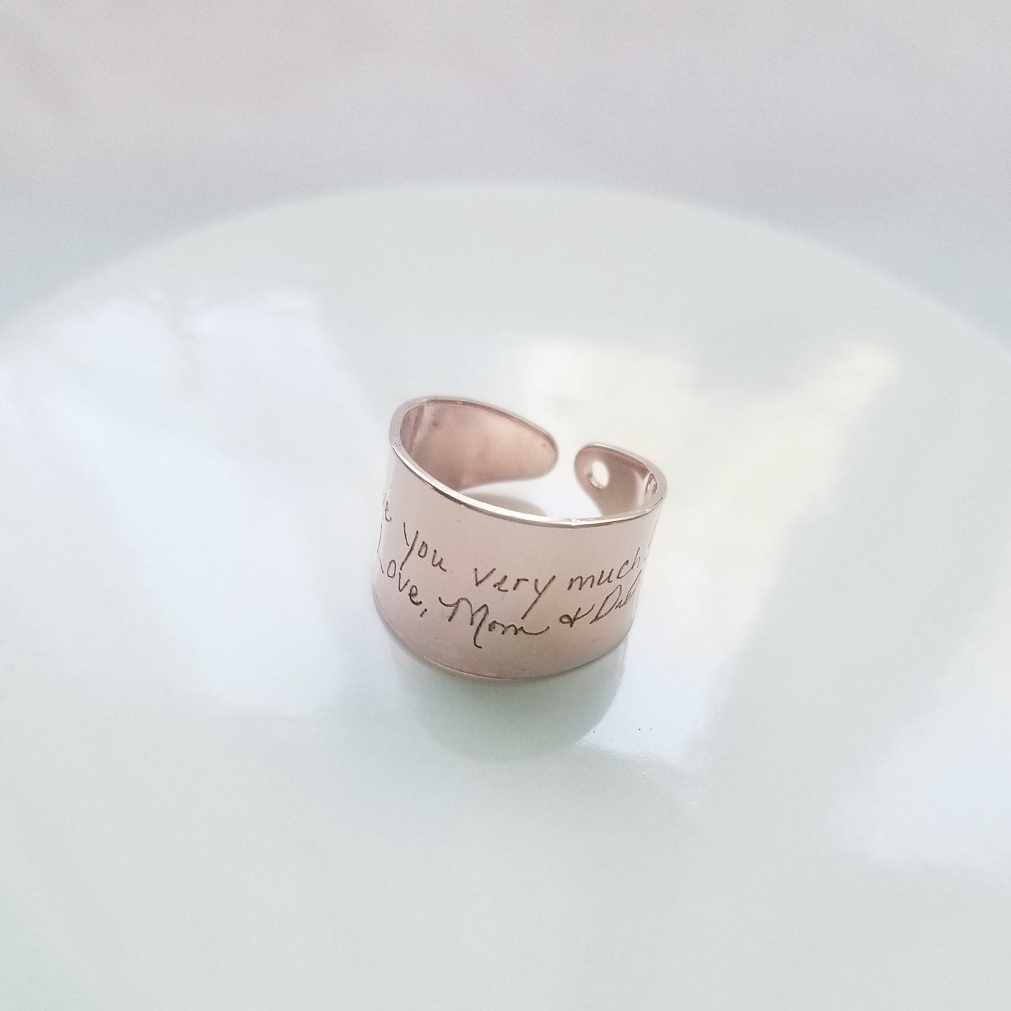 Actual handwriting ring, custom handwritten ring, engraved signature, adjustable name ring