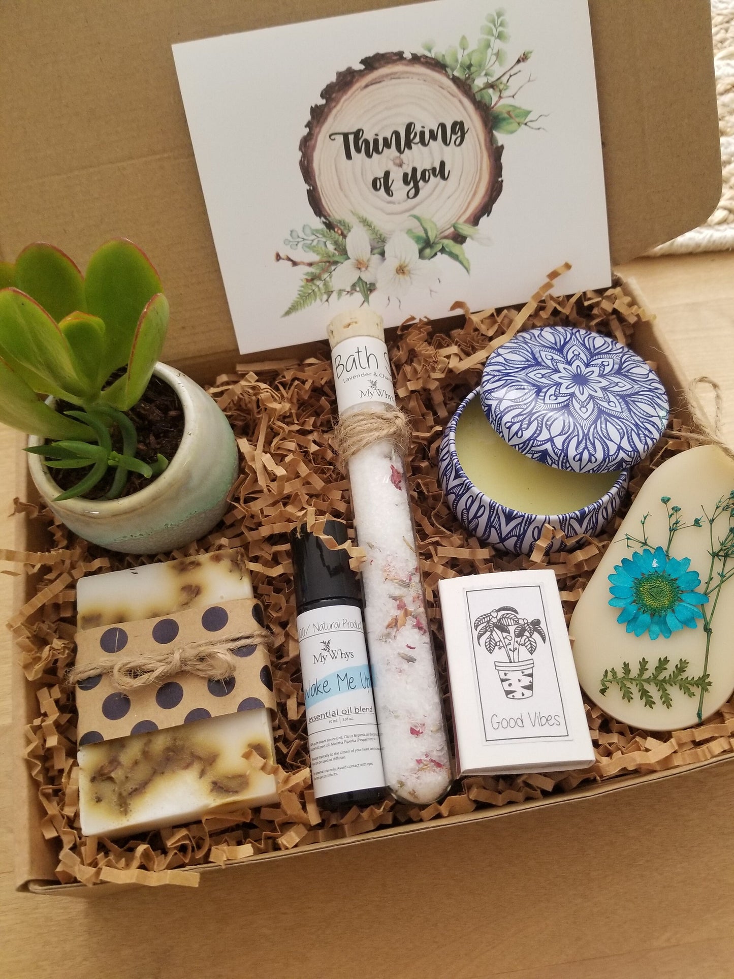 Thinking of you care package, sending a thoughtful and encouragement gift set