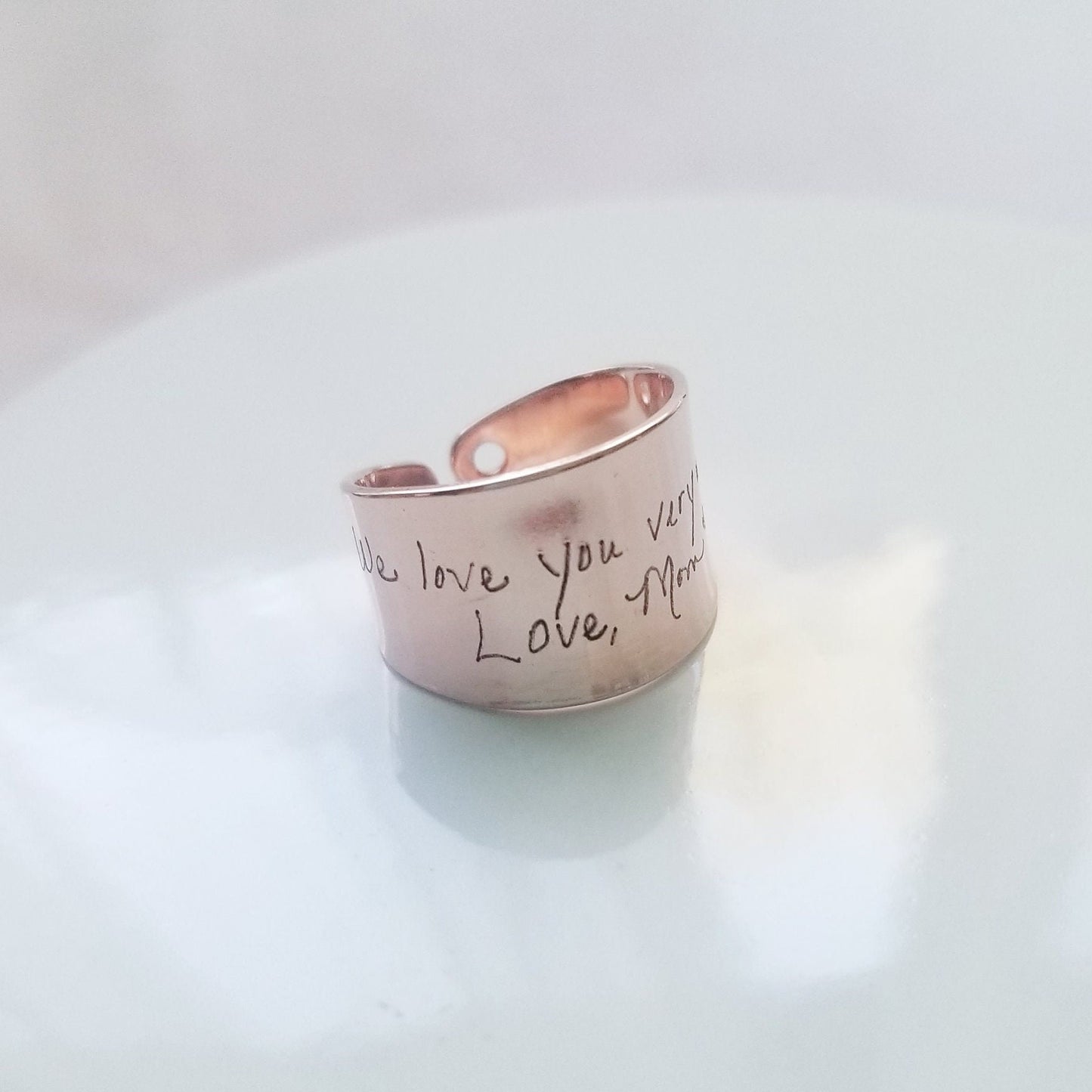 Actual handwriting ring, custom handwritten ring, engraved signature, adjustable name ring