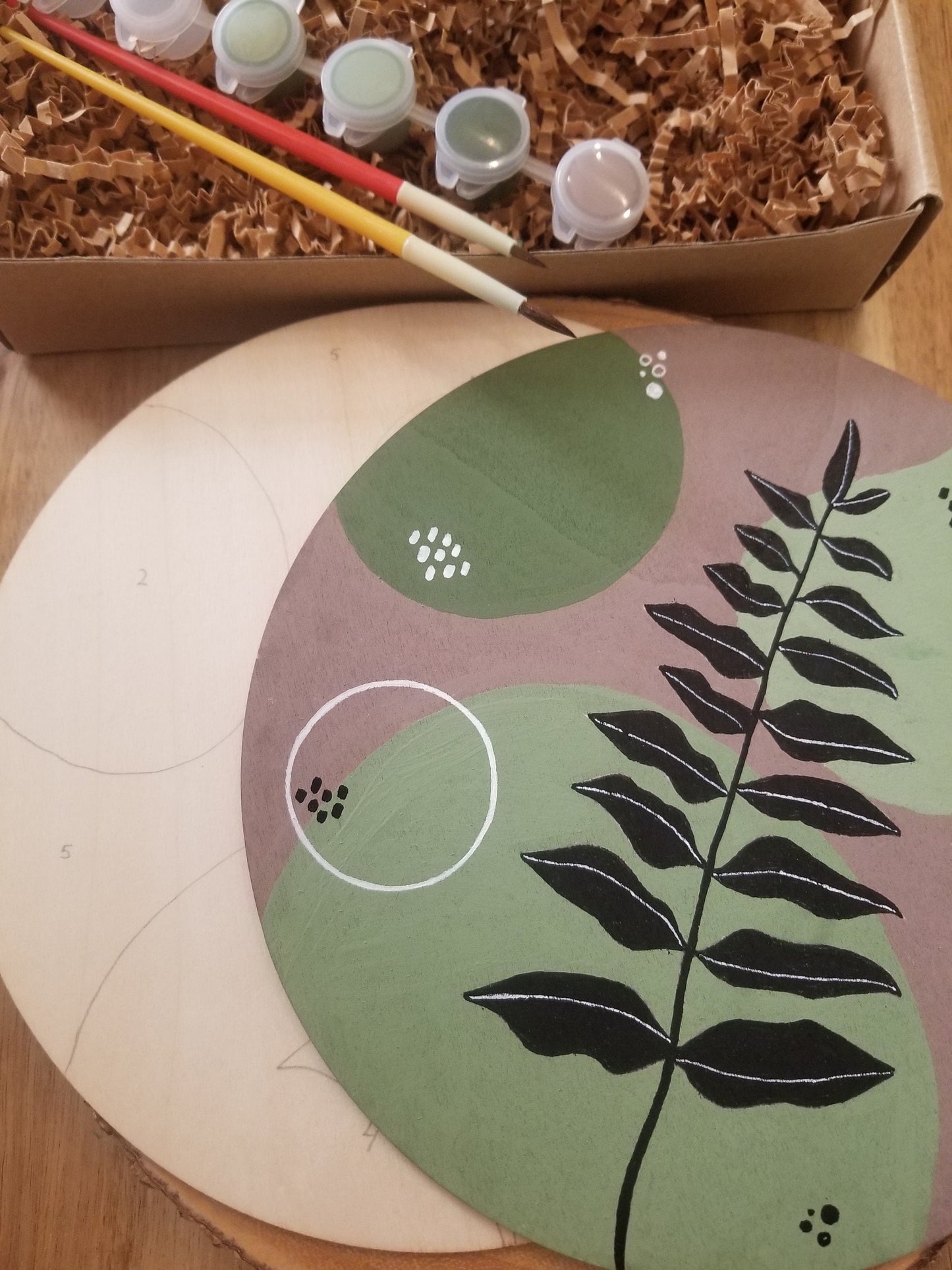 Paint and sip DIY craft kit, paint by numbers