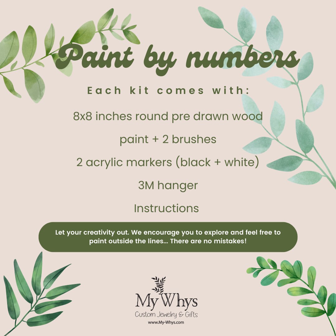Sun and Moon abstract painting, Paint and sip DIY craft kit, paint by numbers