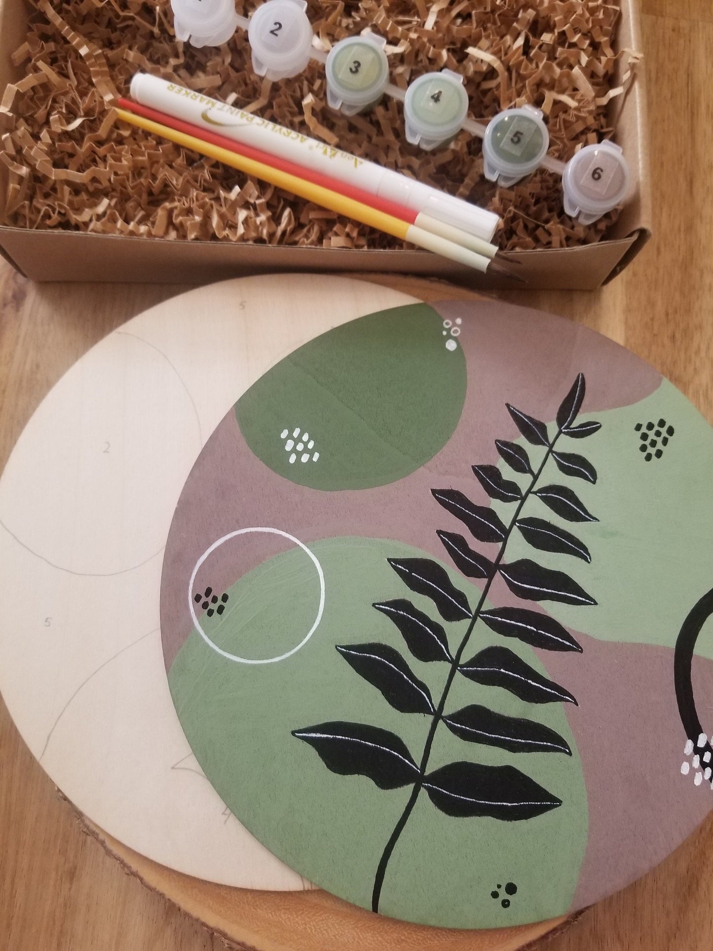 Paint and sip DIY craft kit, paint by numbers