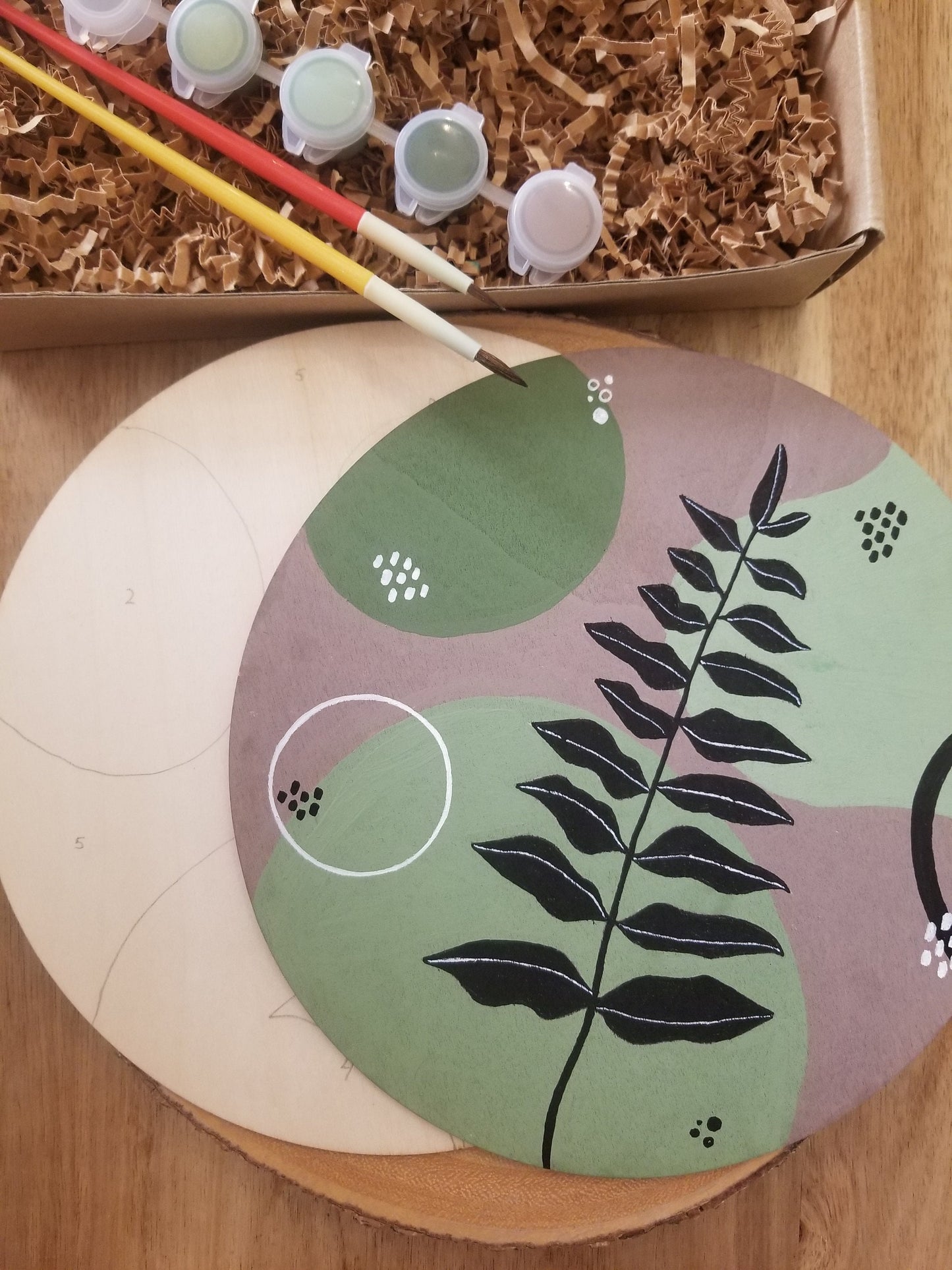 Paint and sip DIY craft kit, paint by numbers