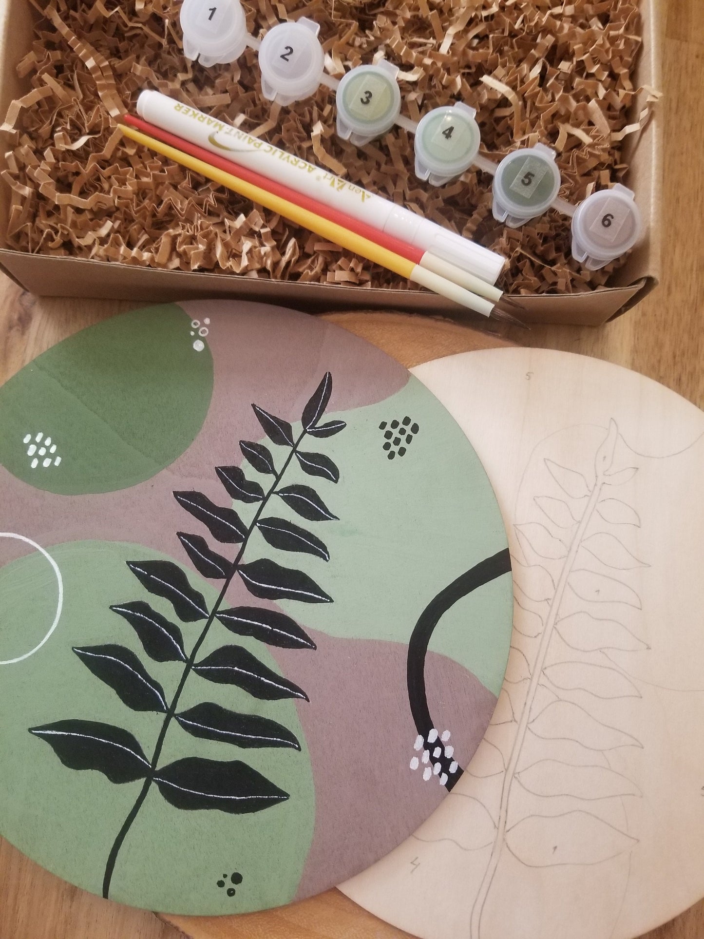 Paint and sip DIY craft kit, paint by numbers