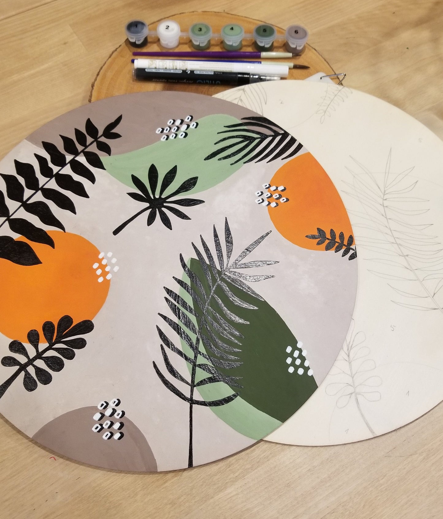 Craft night party, DIY nature painting, Paint and sip kit, DIY paint by numbers