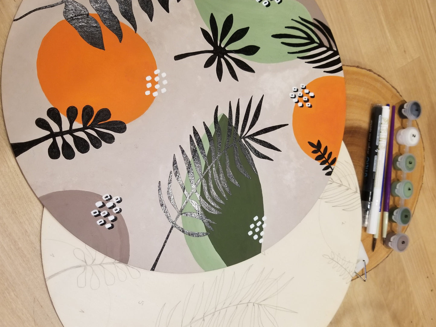 Craft night party, DIY nature painting, Paint and sip kit, DIY paint by numbers