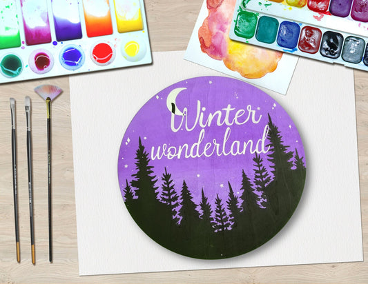 Winter Wonderland craft night party, DIY paint by numbers