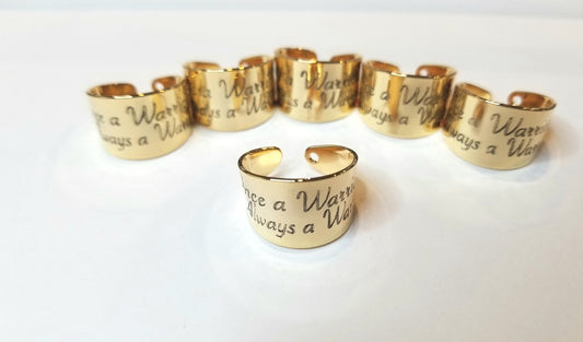 Custom, adjustable and Personalized engraved ring in gold/silver/rose gold