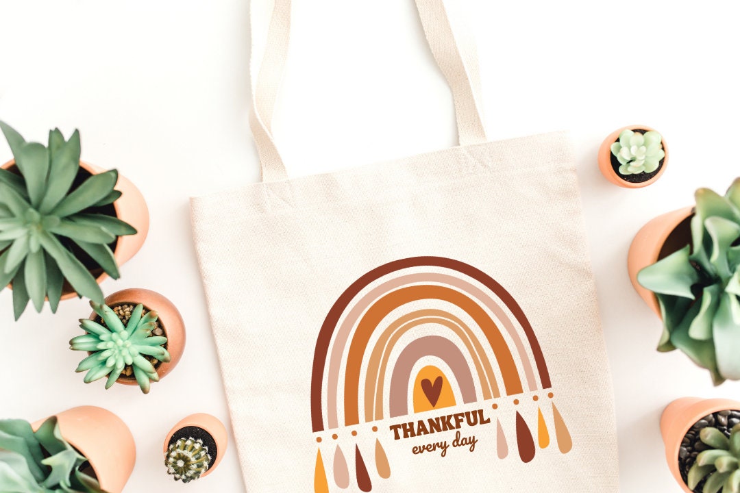 Thankful everyday Tote bag, Rainbow tote