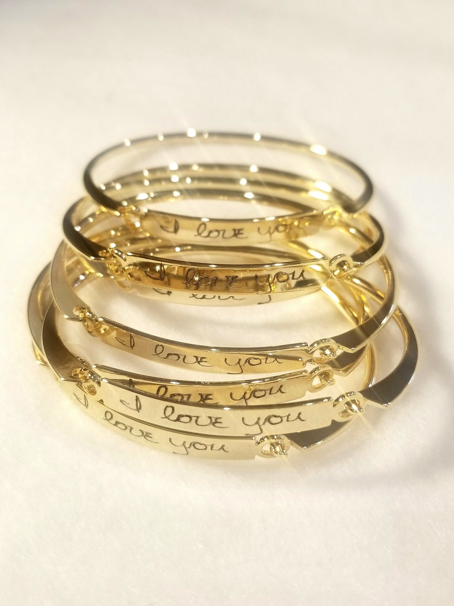 Custom handwriting bangle, Personalized cuff in silver/rose gold/gold