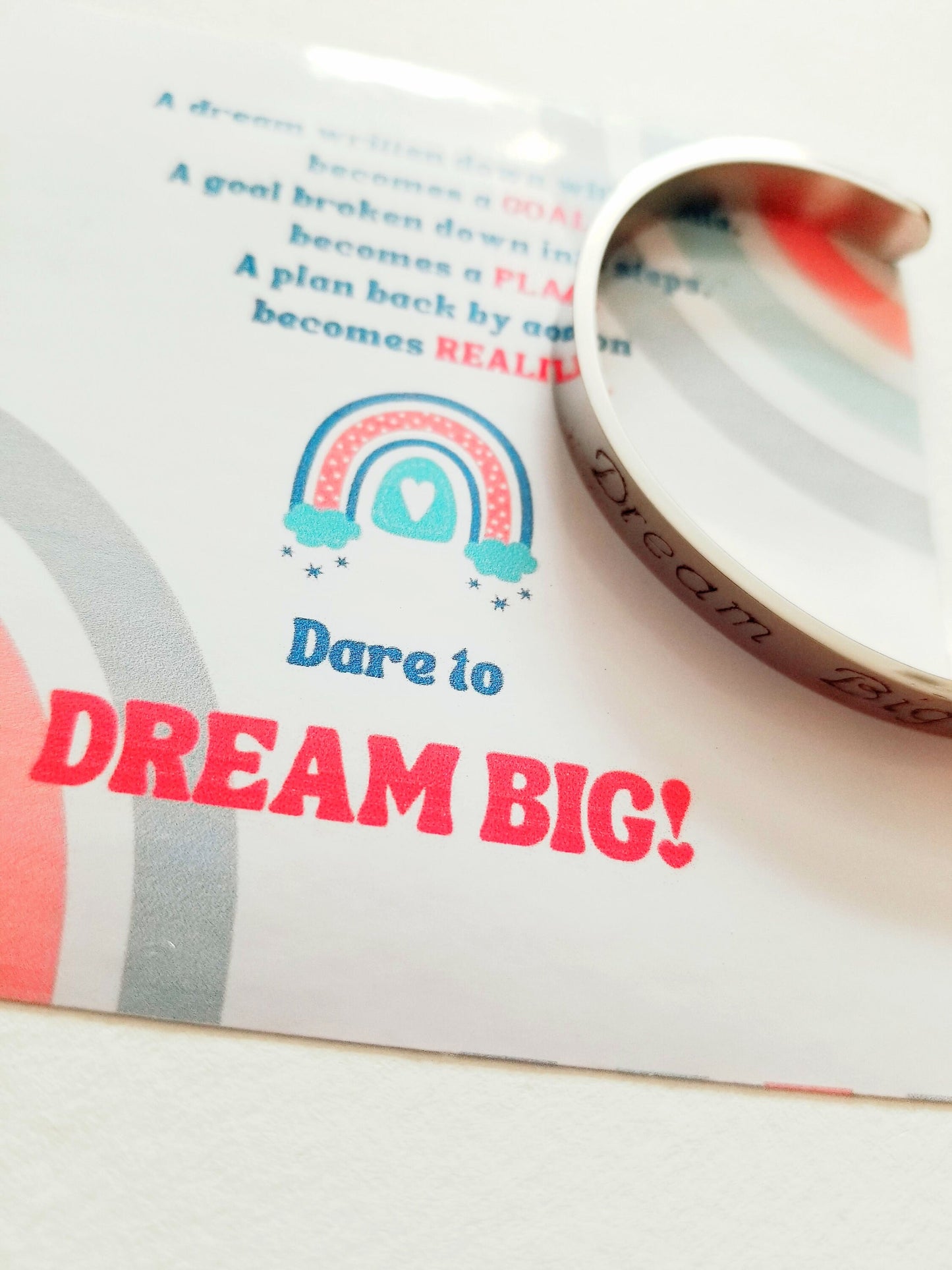 Dream Big cuff bracelet uplifting jewelry empowering gift idea for her handmade by MyWhys