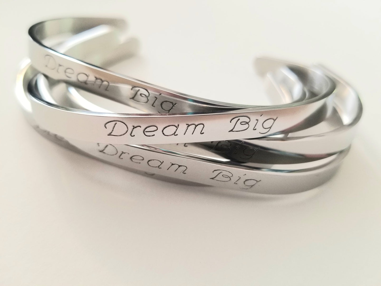 Dream Big cuff bracelet uplifting jewelry empowering gift idea for her handmade by MyWhys