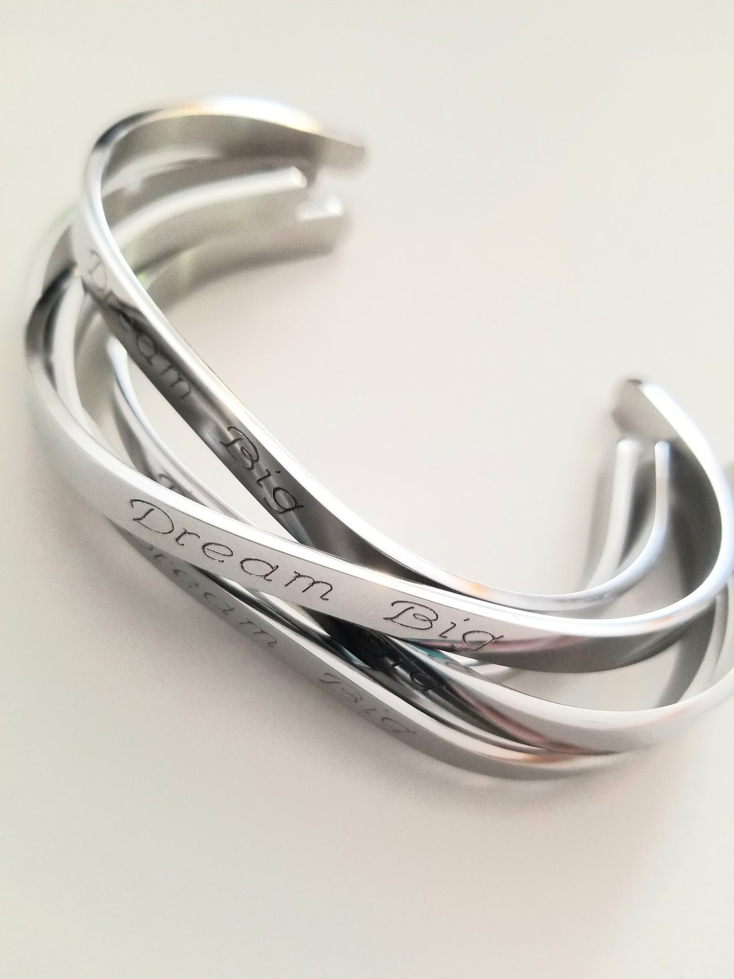 Dream Big cuff bracelet uplifting jewelry empowering gift idea for her handmade by MyWhys