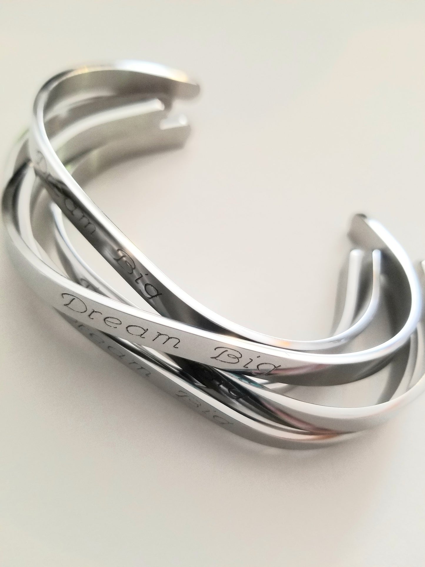 Dream Big cuff bracelet uplifting jewelry empowering gift idea for her handmade by MyWhys