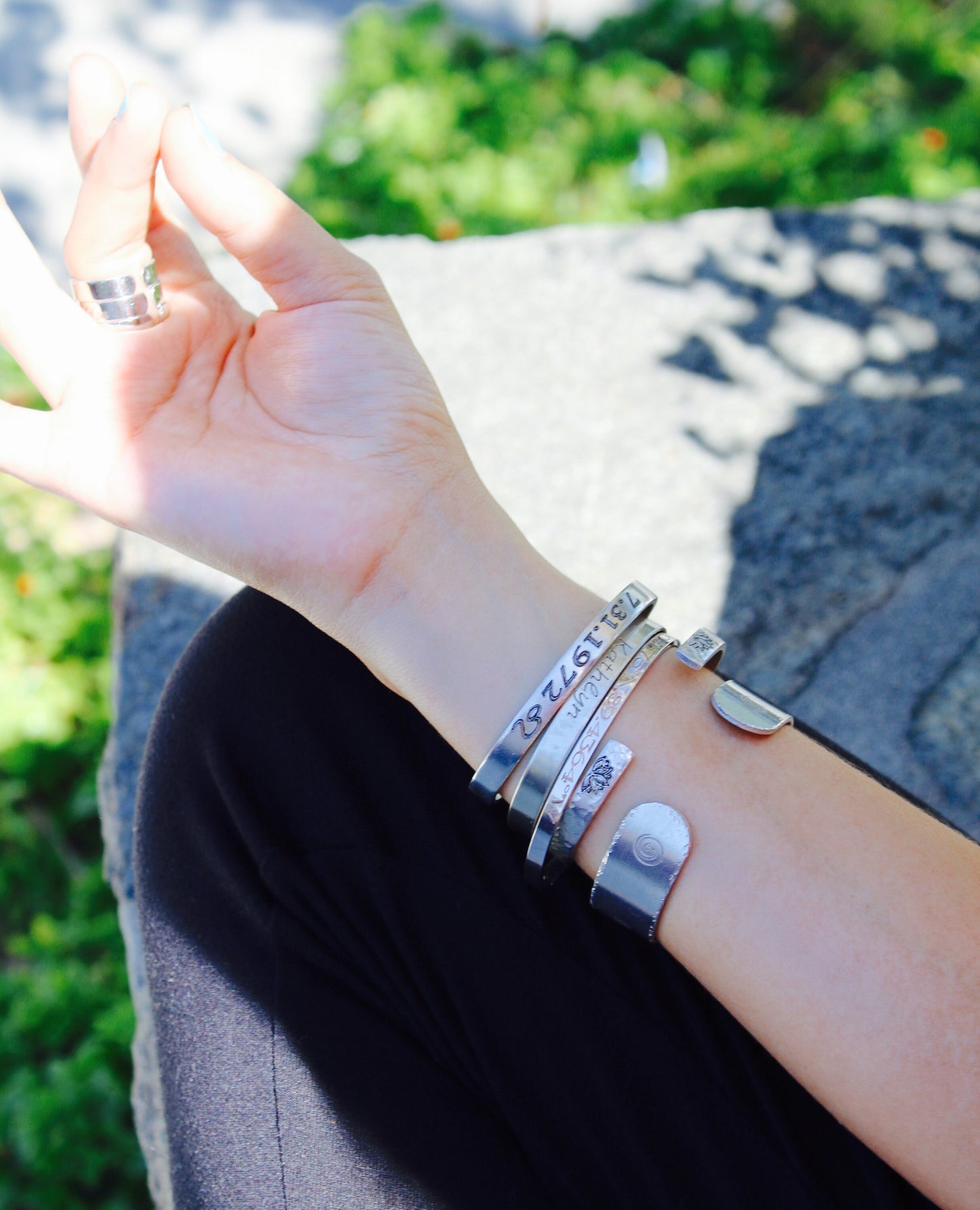 yoga lover gift box, mindfulness gift basket, spiritual yoga teacher gift, yoga jewelry, engraved silver cuff bracelet, no mud no lotus.
