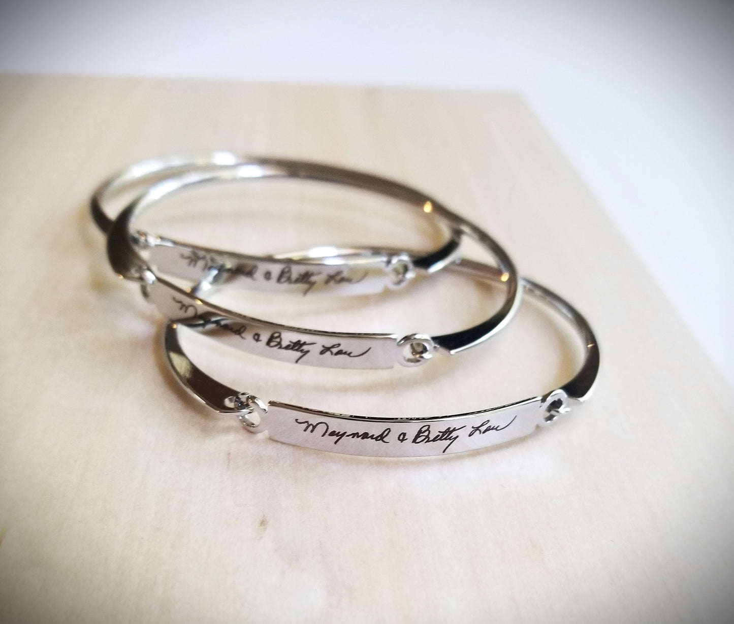 Christmas gift, Actual Handwriting bangle, Custom handwritten bar bracelet, Personalized engraved signature cuff, Keepsake jewelry Gift.