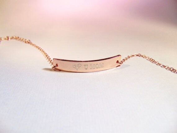 Personalized engraving on Rose Gold Bracelet