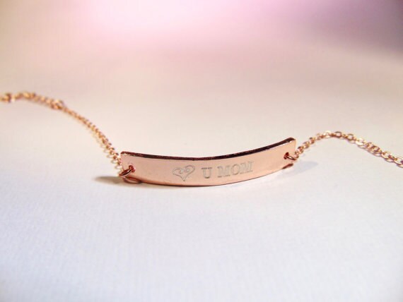 Personalized engraving on Rose Gold Bracelet