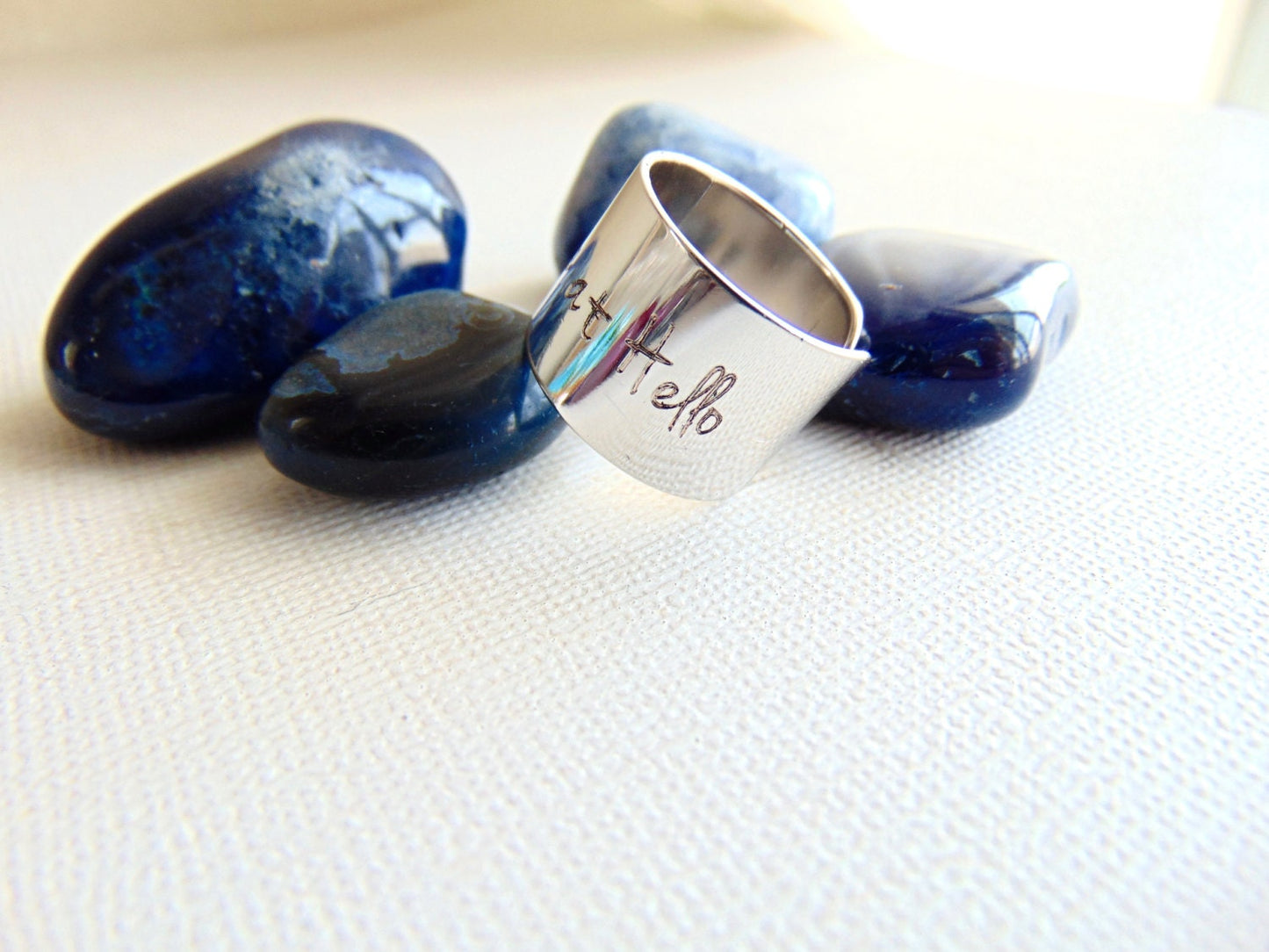 You HAD ME at HELLO message ring, adjustable Wide Cuff Ring