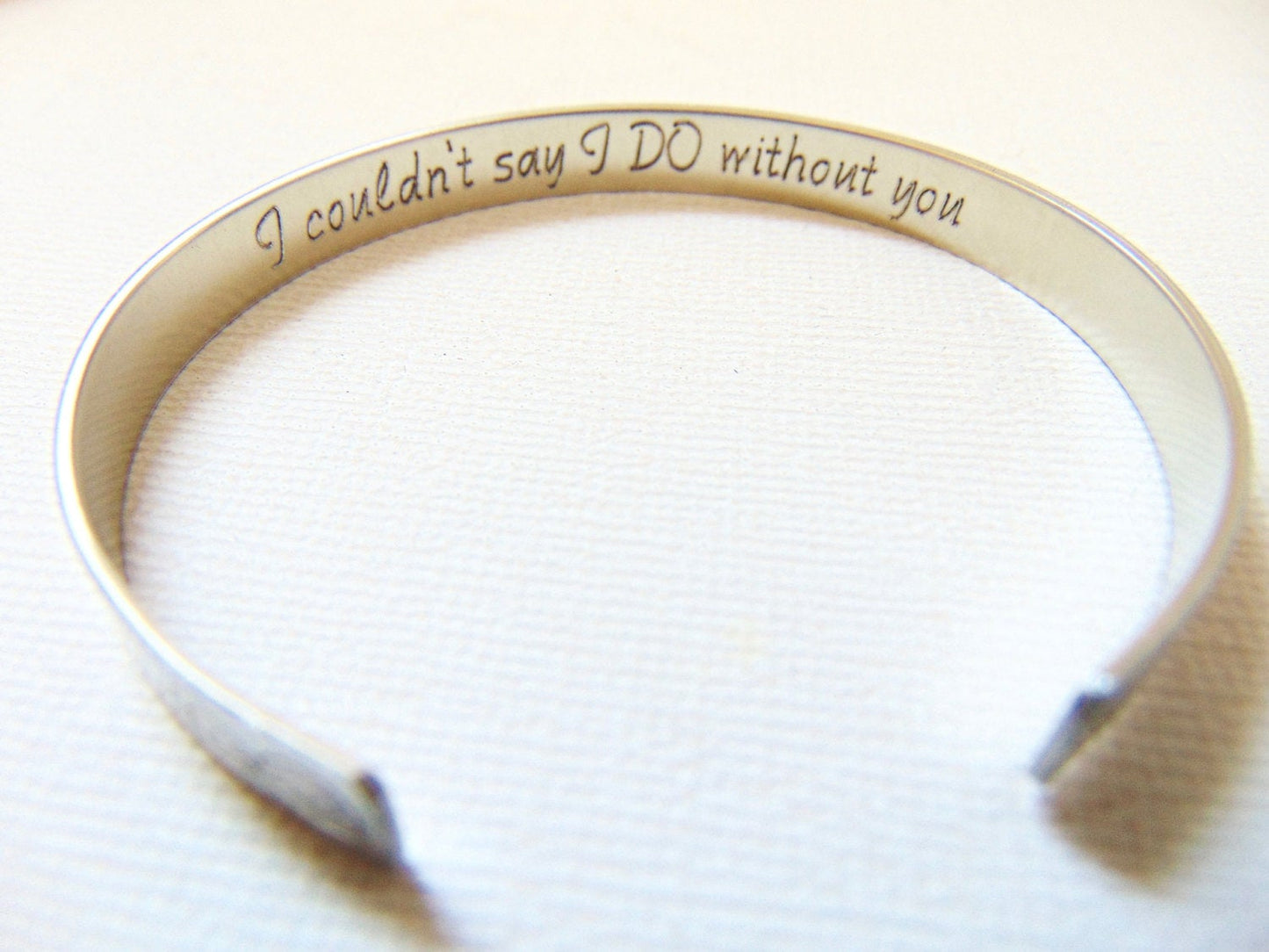 Quote or message engraved on Gold Cuff bangle