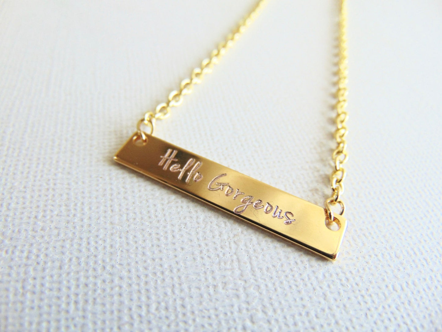 Personalized Nameplate Necklace, custom engraved name Bar necklace