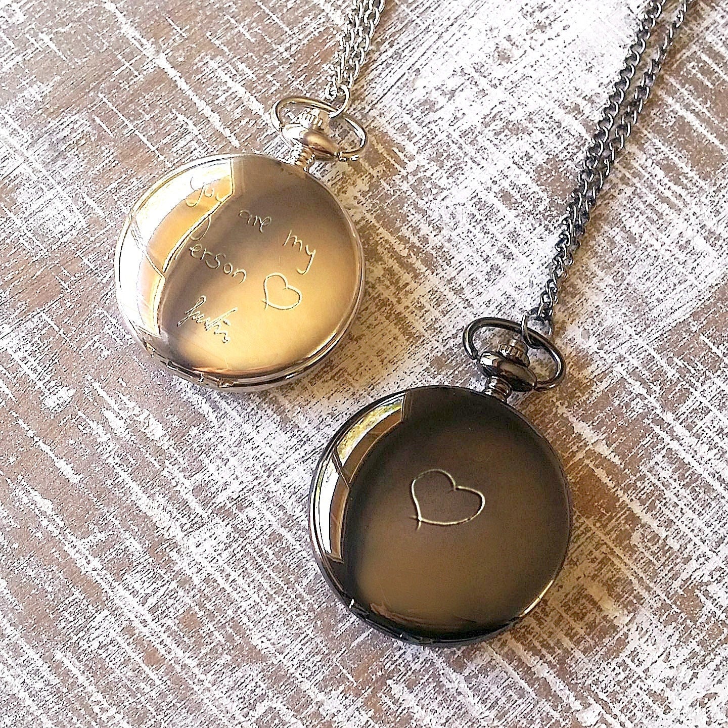Pocket watch with engraved Handwriting , monogram watch, personalized Men's gift