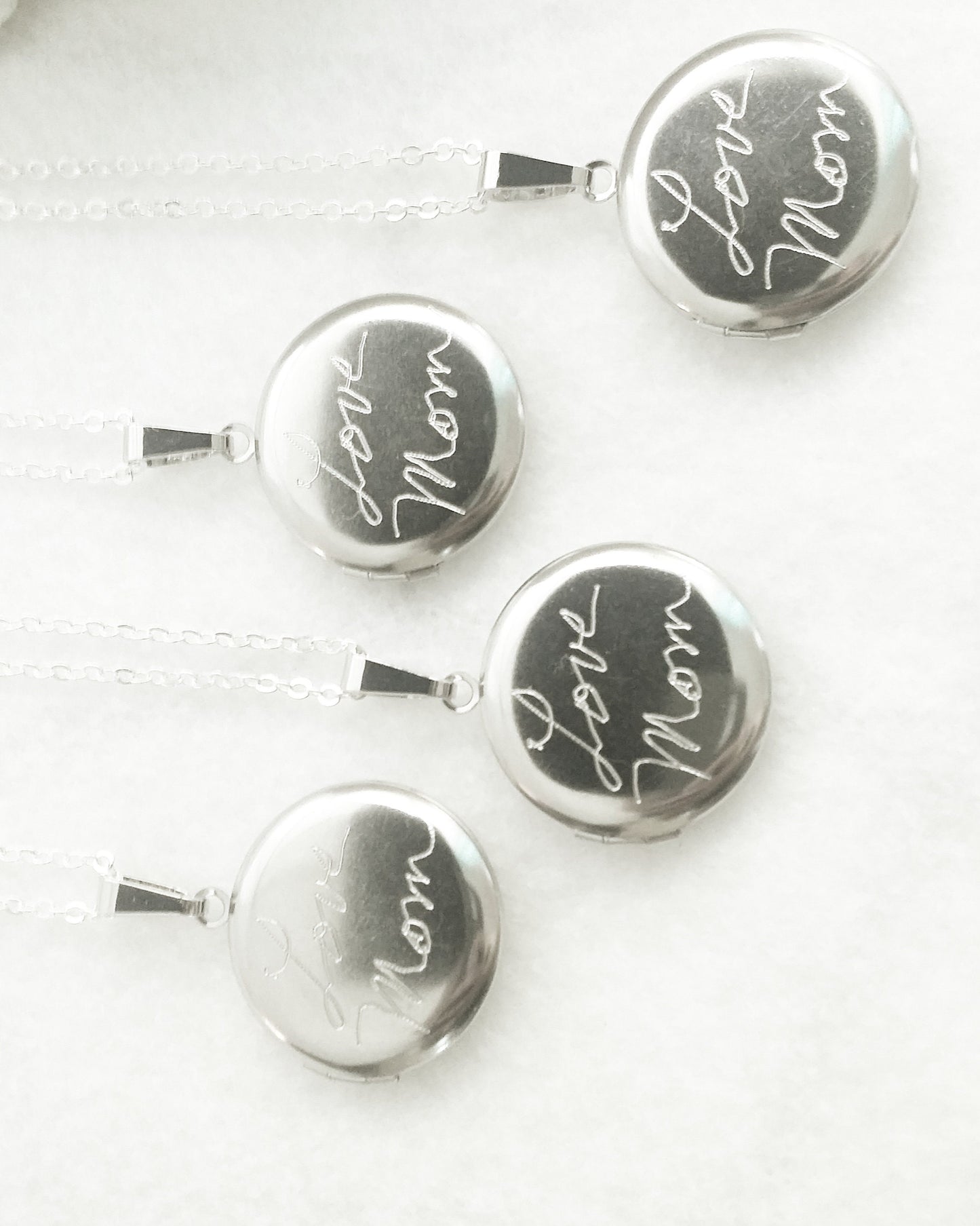 Custom handwriting locket in Silver