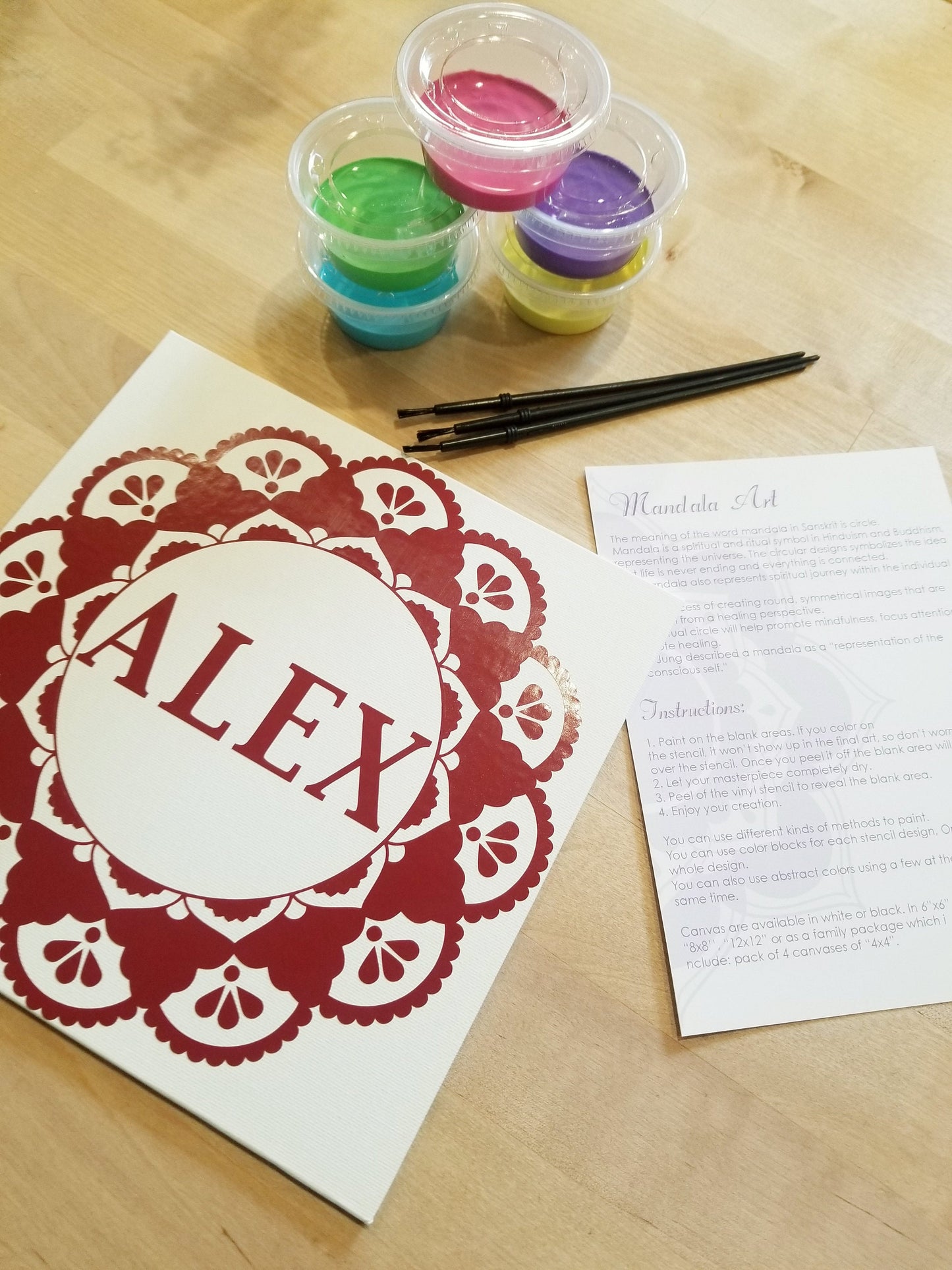 Kit d'art DIY Mandala, kit de peinture personnalisé à faire soi-même pour les enfants.