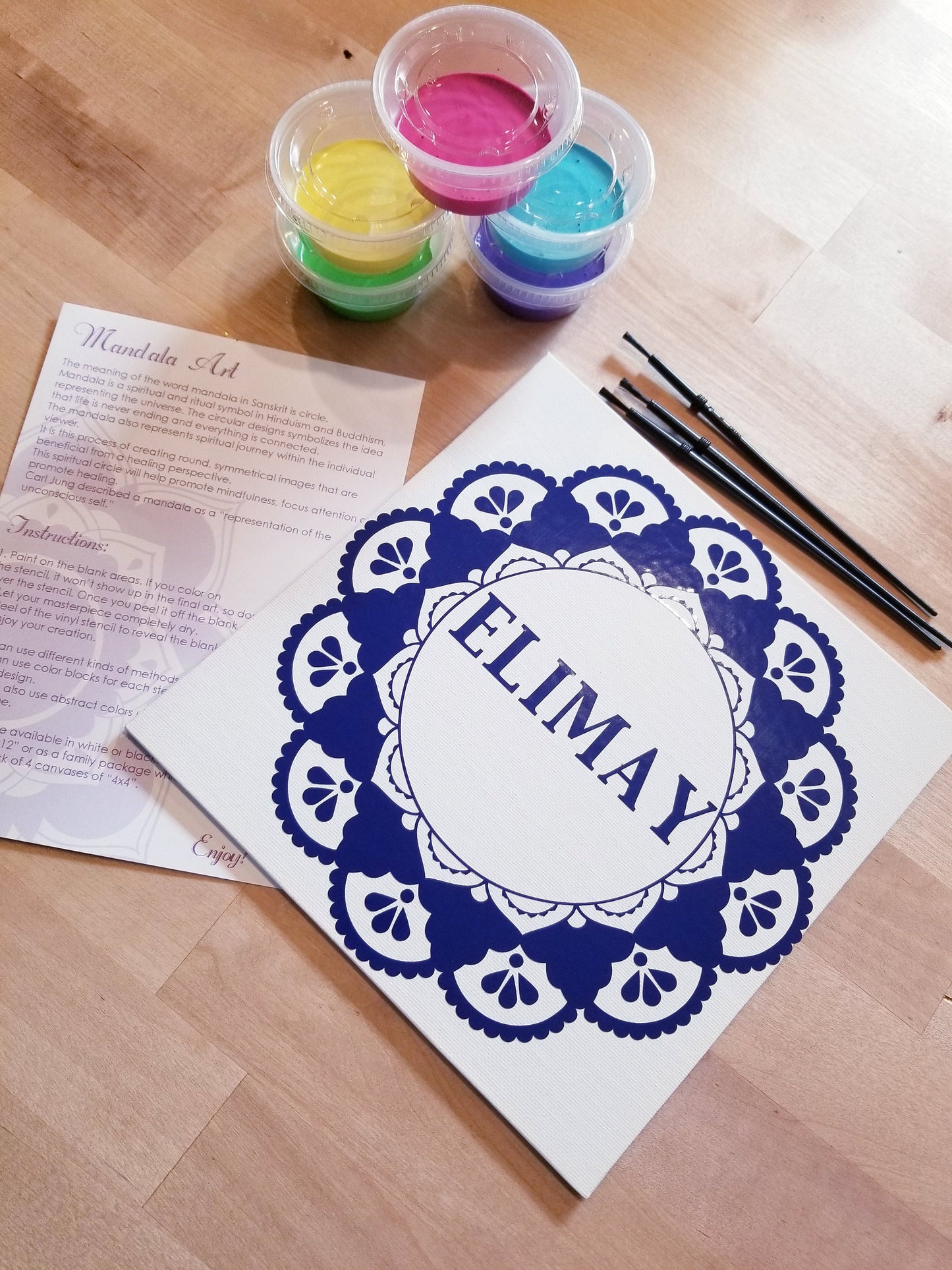 Kit d'art Mandala, nom personnalisé sur DIY Gift, kit de peinture à faire soi-même