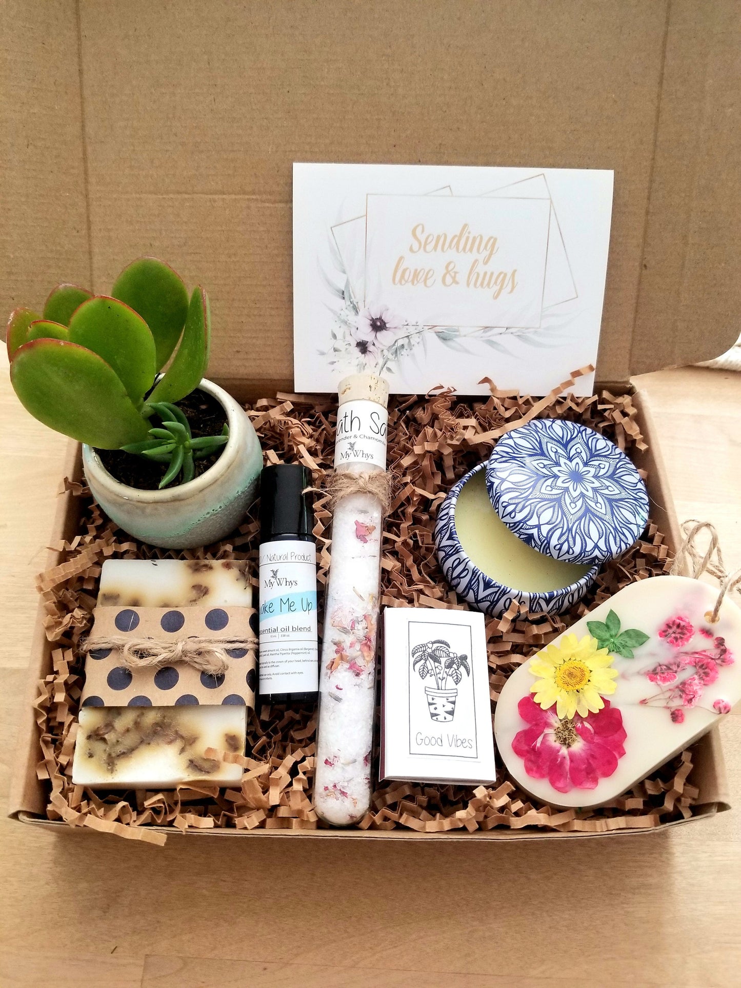 Sending love & hugs gift set, spa care package