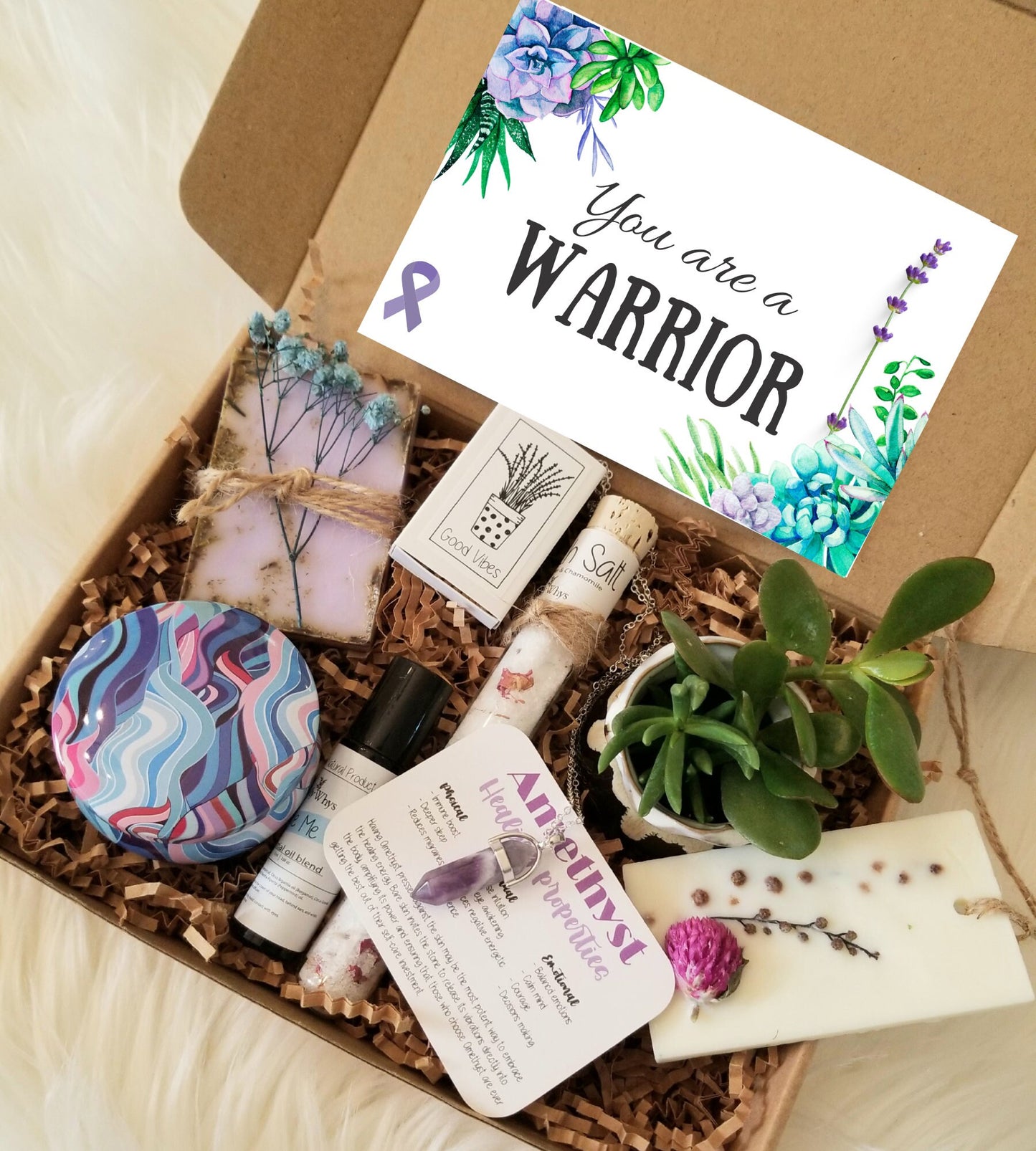 Warrior gift set, fighter gift box, breast cancer survivor care package