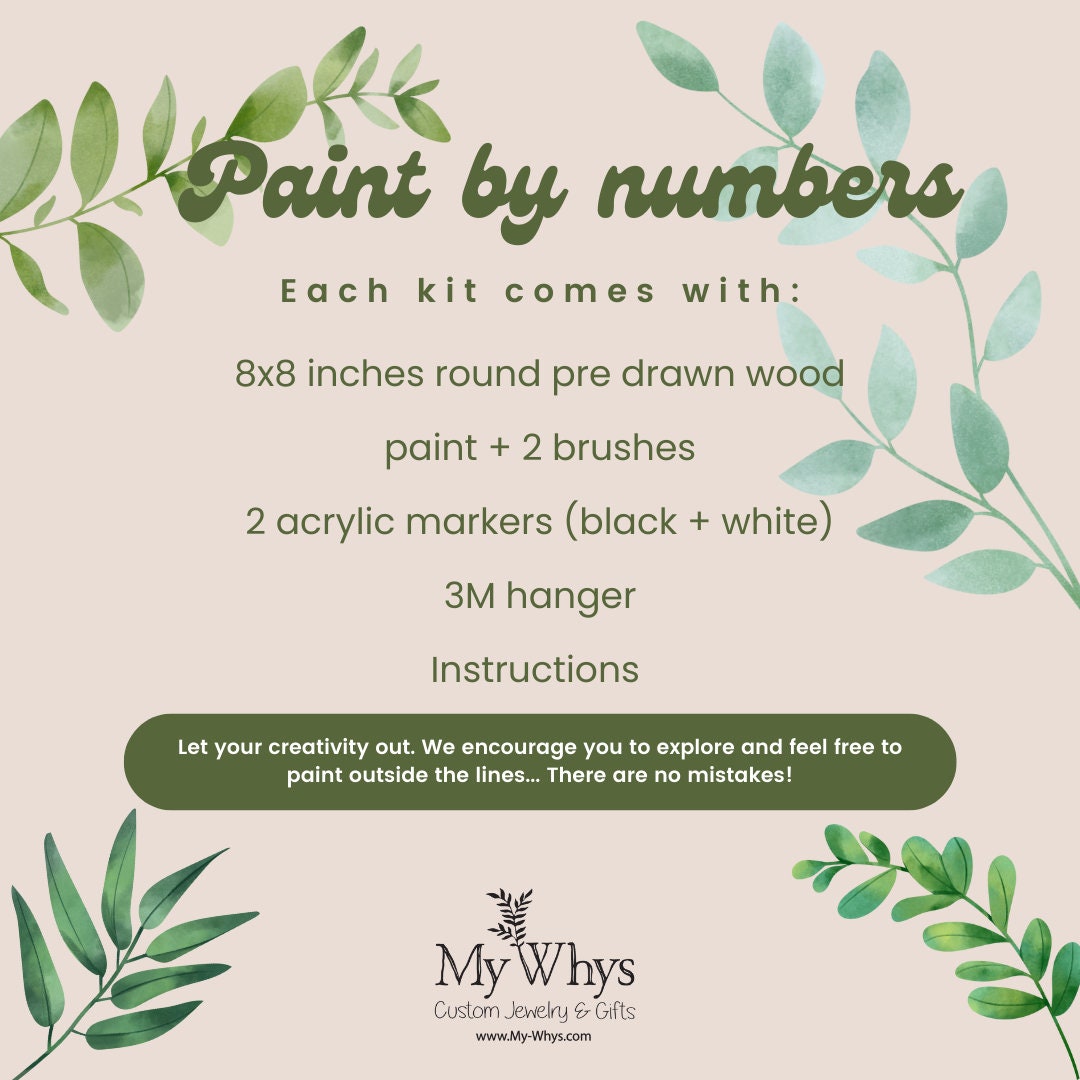 Paint and sip DIY craft kit, paint by numbers