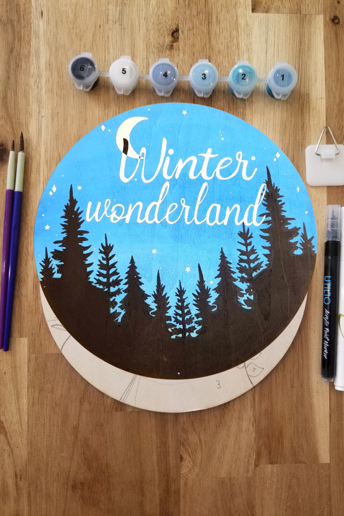 Winter Wonderland craft night party, DIY paint by numbers